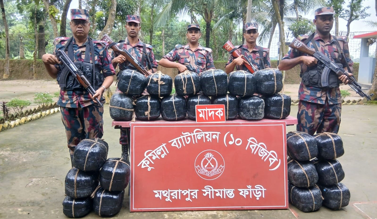 কুমিল্লায় সীমান্তবর্তী বনাঞ্চল থেকে ৯৬ কেজি ভারতীয় গাঁজা উদ্ধার