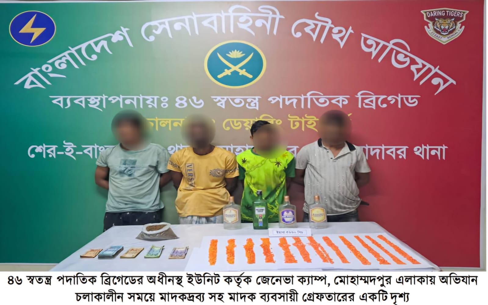 রাজধানীর মোহাম্মদপুরে জেনেভা ক্যাম্পে যৌথ বাহিনীর অভিযানে বুনিয়া সোহেল গ্যাং-এর ১১ জন সন্দেহভাজনকে গ্রেফতার